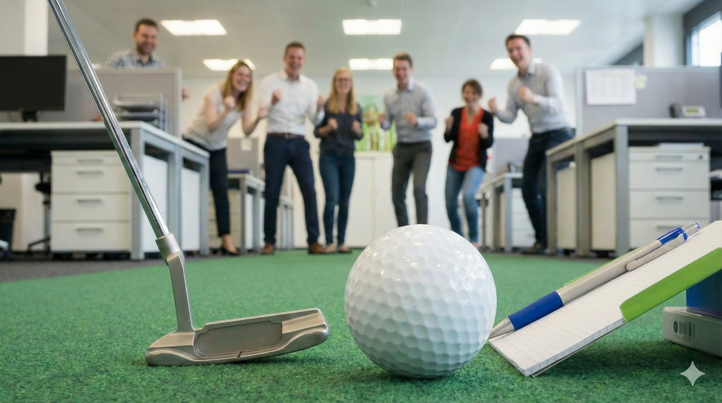 Bürogolf: Indoor während des Teamevents